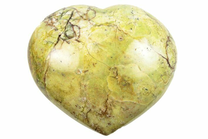 Polished Green Pistachio Opal Heart - Madagascar #249530